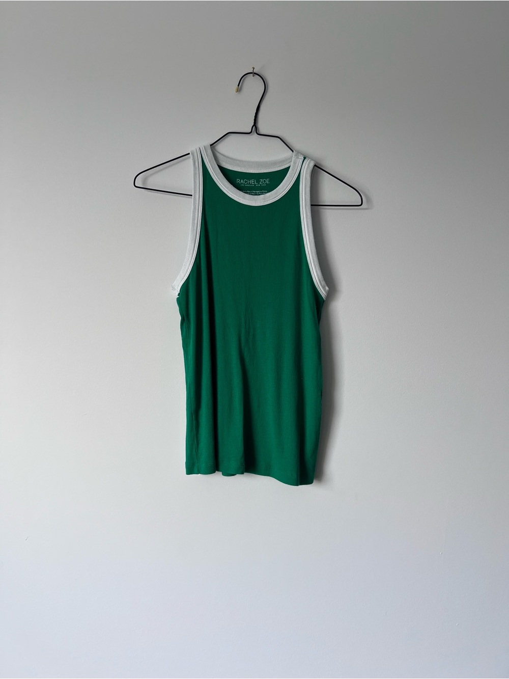 Rachel Zoe Emerald Green Tank with White Trim